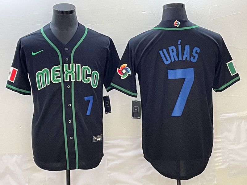 Men 2023 World Cub Mexico #7 Urias Black Nike MLB Jersey21